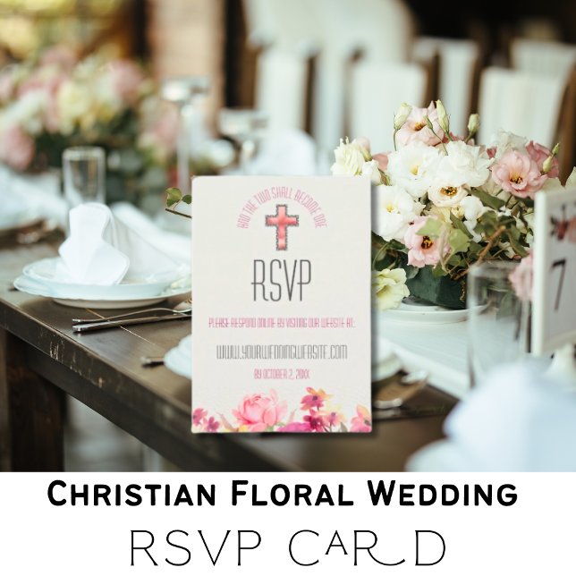 Elegant Blush Pink Floral Inspirational Wedding  RSVP Card (Creator Uploaded)