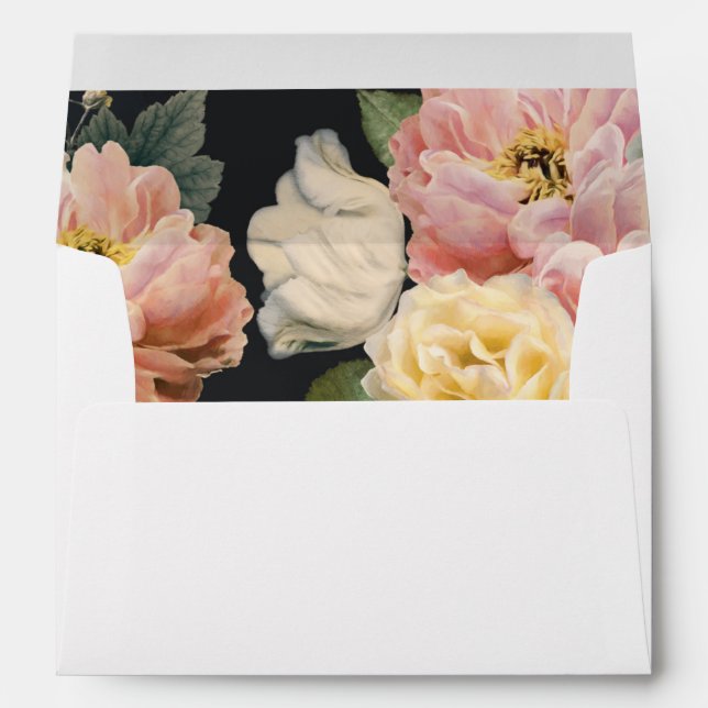 Elegant Blush Pink Floral Invitation Envelope (Back (Bottom))