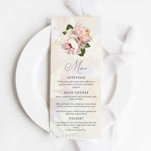 Elegant Blush Pink Floral Menu