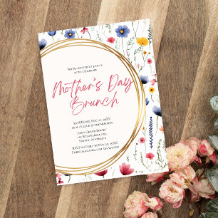 Elegant Blush Pink Floral  Mother's day brunch Invitation