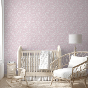 Elegant Blush Pink Floral Pattern Wallpaper