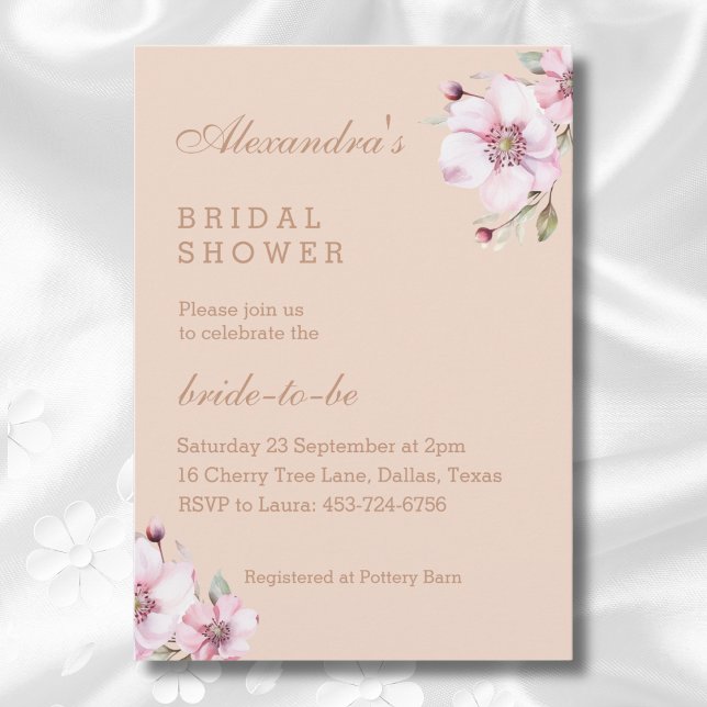 Elegant Blush Pink Floral Roses Bridal Shower Invitation (Creator Uploaded)