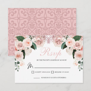 Elegant Blush Pink Floral RSVP Enclosure Card