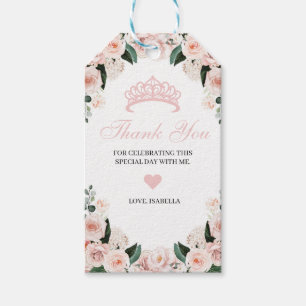 Elegant Blush Pink Floral Thank You Gift Tags