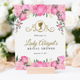 Elegant Blush Pink Floral Victorian Bridal Shower  Poster