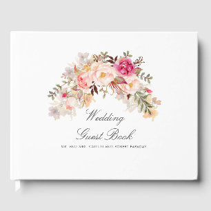 Elegant Blush Pink Floral Wedding Guest Book