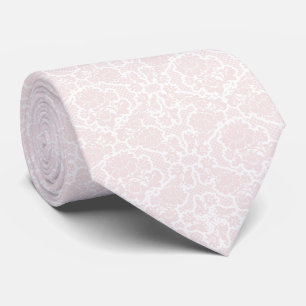 Elegant Blush Pink Floral Wedding Neck Tie