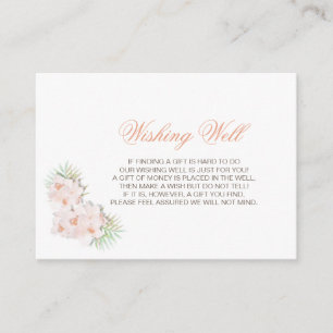 Elegant Blush Pink Floral Wedding Wishing Well Enclosure Card