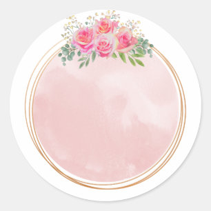 Elegant Blush Pink Flowers ' Classic Round Sticker