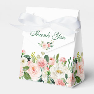 Elegant Blush Pink Flowers Greenery Bridal Shower Favour Box