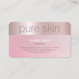 Elegant Blush Pink Gold Aesthetician Spa  Business Business Card