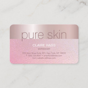 Elegant Blush Pink Gold Aesthetician Spa  Business Card