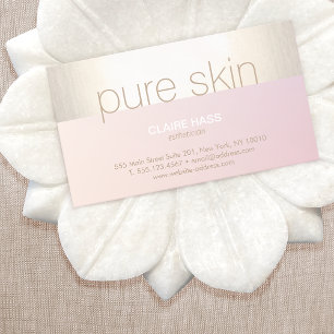 Elegant Blush Pink Gold Aesthetician Spa Business Card