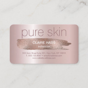 Elegant Blush Pink Gold Glitter Aesthetician Spa  Business Card