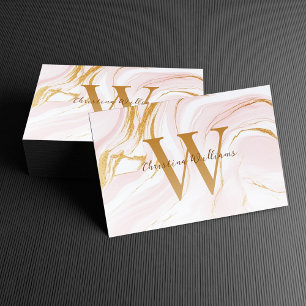 Elegant Blush Pink Gold Modern Minimalist Stylish Business Card