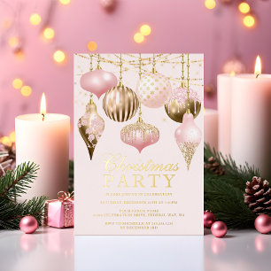 Elegant Blush Pink Gold Ornaments Christmas Party 