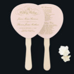 Elegant Blush Pink & Gold Wedding Program Template Hand Fan<br><div class="desc">Celebrate in style with these trendy wedding program hand fans. This design is easy to personalise with your special event wording and your guests will be thrilled when they receive these fabulous programs.</div>