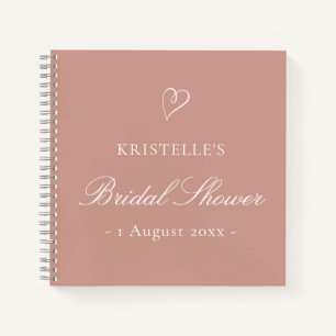 Elegant Blush Pink Heart Bridal Shower Guest Book