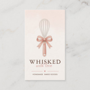 Elegant Blush Pink Home Bakery QR Code Business Card
