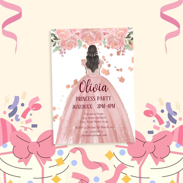 Elegant Blush Pink Magical Princess Party Invitation (Creator Uploaded)