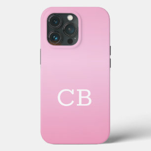 Elegant Blush Pink Metal monogrammed Name iPhone 13 Pro Case