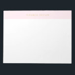 Elegant Blush Pink Minimalist Chic 11x8.5 Notepad<br><div class="desc">Elegant Blush Pink Minimalist Chic 11x8.5 Notepad. Elegant minimalist design with modern font on blush pink. Super trendy,  classy,  refined. Gold is not real gold but colour.</div>