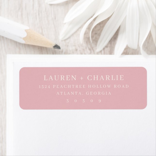 Elegant Blush Pink Minimalist Return Address Label (Insitu)