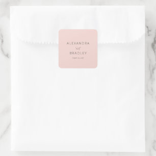 Elegant Blush Pink Minimalist Square Sticker