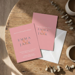 Elegant Blush Pink Modern ampersand wedding Invitation