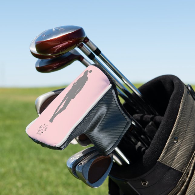 Elegant Blush Pink | Modern Lady Golfer Golf Head Cover (In Situ)