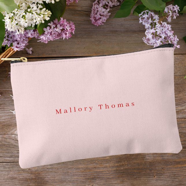 Elegant Blush Pink Modern Minimalist  Accessory Pouch (Creator Uploaded)