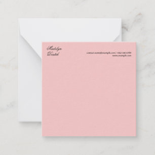 Elegant Blush Pink Modern Note Card Design Style