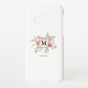 Elegant Blush Pink Monogram Samsung Galaxy Case