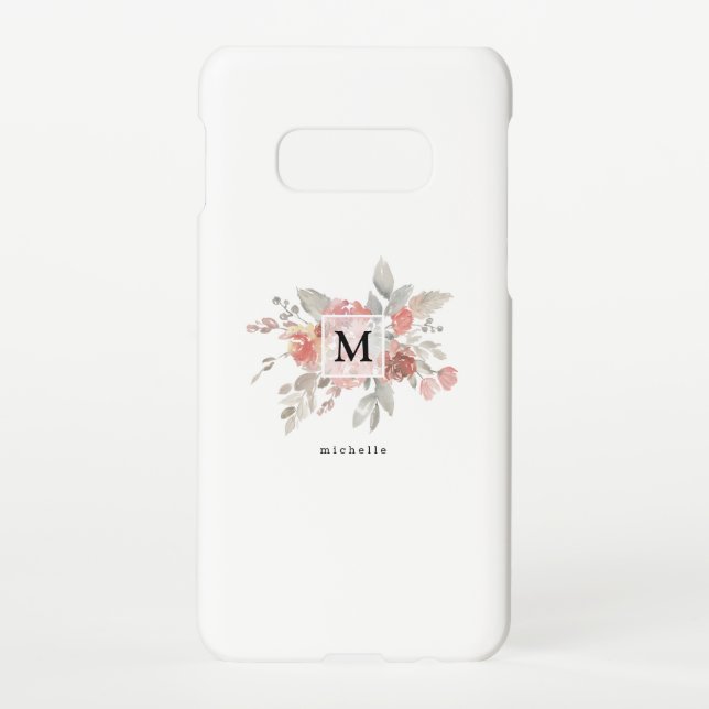 Elegant Blush Pink Monogram Samsung Galaxy Case (Back)