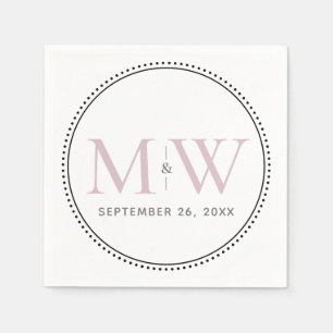 Elegant Blush Pink Monogram Wedding Napkin