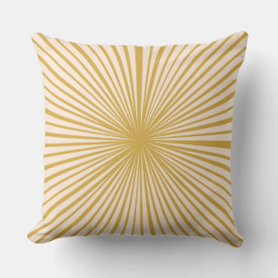 Elegant Blush Pink Mustard Gold Yellow Stripes Cushion