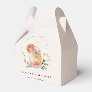 Elegant Blush Pink Orange Cocktail Bridal Shower Favour Box