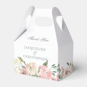 Elegant Blush Pink Peony Floral Spring Wedding Favour Box