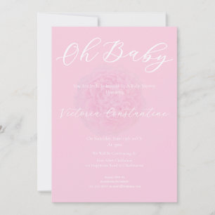 Elegant Blush Pink Peony Oh Baby Shower Invitation