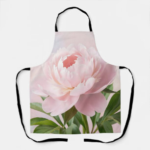  Elegant Blush Pink Peony Realistic Floral  Apron
