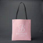 Elegant Blush Pink Personalised Bridesmaid Tote Bag<br><div class="desc">Elegant Blush Pink Personalised Bridesmaid Gifts
featuring personalised monogram in elegant calligraphy font style with bridesmaid's name and title in classic serif font style.

Also perfect for Maid of Honour,  Flower Girl,  Mother of the Bride and more.</div>
