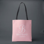 Elegant Blush Pink Personalised Bridesmaid Tote Bag<br><div class="desc">Elegant Blush Pink Personalised Bridesmaid Gifts
featuring personalised monogram in elegant calligraphy font style with bridesmaid's name and title in classic serif font style.
Also perfect for Maid of Honour, Flower Girl, Mother of the Bride and more.</div>