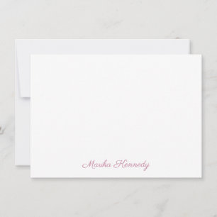 Elegant Blush Pink Personalised Signature Script Card