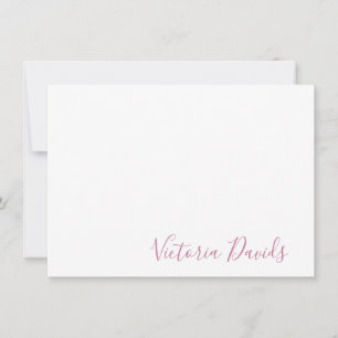 Elegant Blush Pink Personalised Signature Script Card