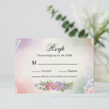 Elegant Blush Pink Purple Hydrangea Wedding Respon
