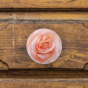 Elegant Blush Pink Rose Floral Ceramic Knob