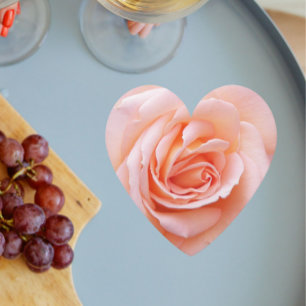 Elegant Blush Pink Rose Floral Paper Coaster