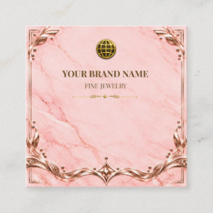 Elegant Blush Pink Rose Gold Necklace Card