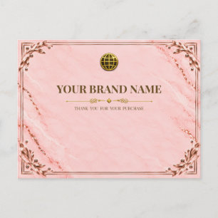 Elegant Blush Pink Rose Gold Packing Slip Postcard