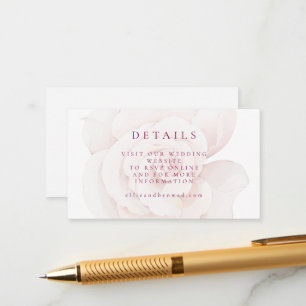 Elegant Blush Pink Rose Watercolor Floral Wedding Enclosure Card